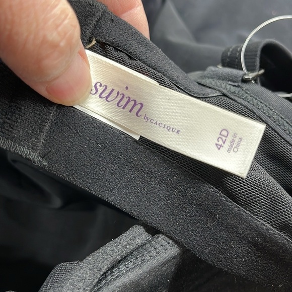 Swim by Cacique NWT Black Balconette Bra Tankini Top Size 42D - Picture 10 of 13